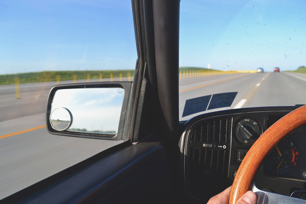 View of Road From a Steering Wheel